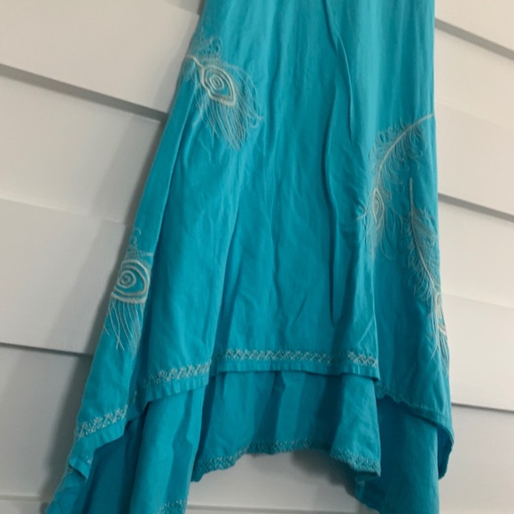 Johnny Was - Blue Asymmetrical Embroidered Dress - Picture 3 of 7